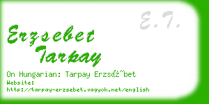 erzsebet tarpay business card